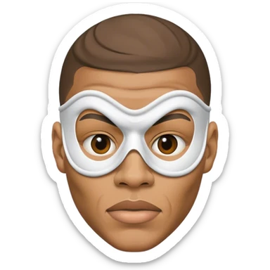 Mbappé with a twisted mask sticker