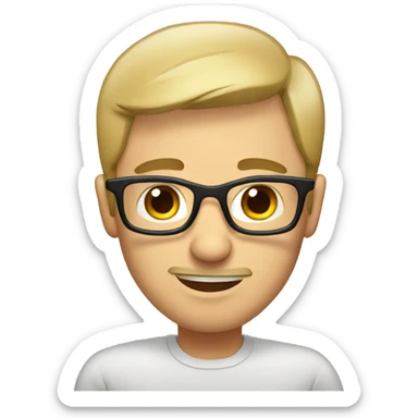 cartoon male portrait indoors sticker