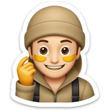 Emoji of a robber in iphone stule sticker