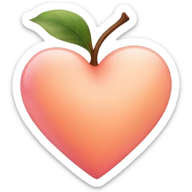 Peachy pink heart sticker