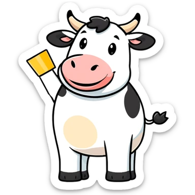 a happy dairy cow sticker
