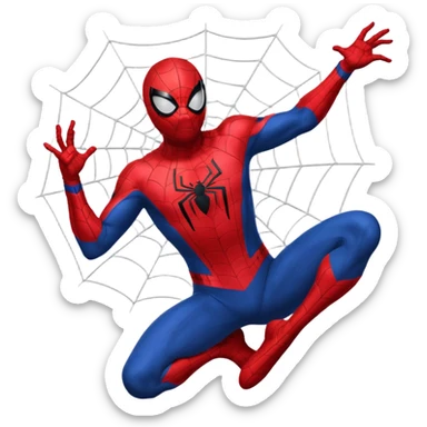 Spider man lanzando telarañas sticker