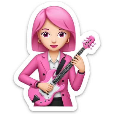 pink musician woman  sticker