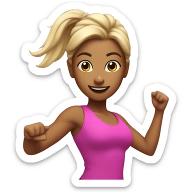 Dance fitness girl sticker