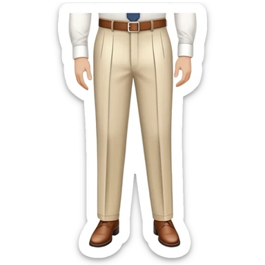 beige dress pants with distinct white vertical pinstripes, formal trousers with cuffed hem, clear vertical lines, isolated garment only on white background, no model sticker
