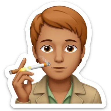 Someone smoking a joint sticker