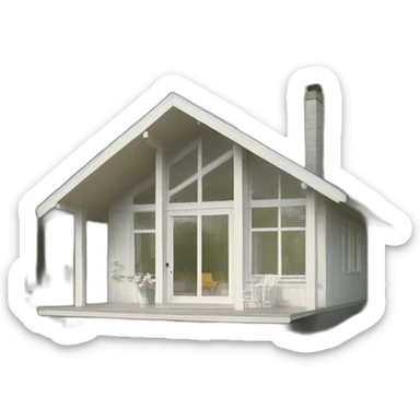 scandinavian modern summer house front sticker