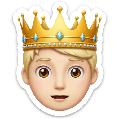 Silly face with a crown sticker