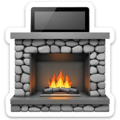 modern fireplace sticker