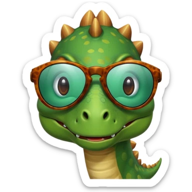 Crea un dinosaurio con gafas de sol sticker