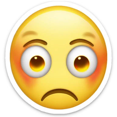 Yellow emoji face with blush on cheeks and fire burning in their eyes sticker