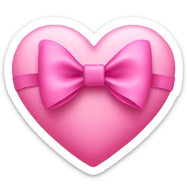 Pink heart with bow sticker