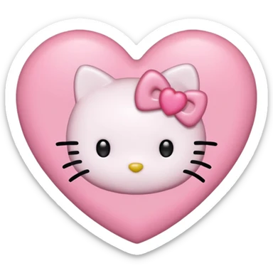 hello kitty heart`no mouth sticker