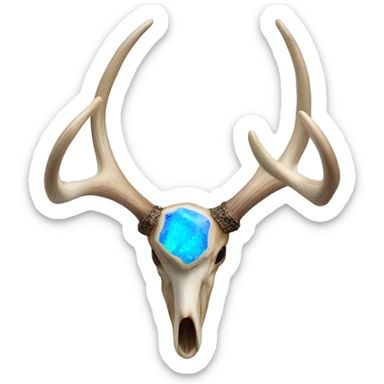 deer antler blue opal sticker