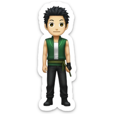 roronoa zoro with black hair sticker