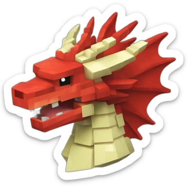 Pixelmon Minecraft Head Skin Red dragon sticker