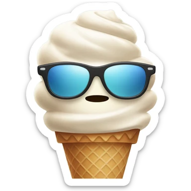 Hice cream with sunglasses sticker