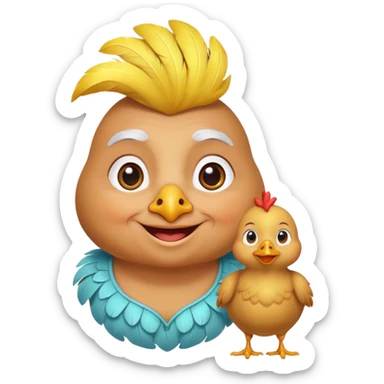Little chicken that is waking up sole random grandma sticker