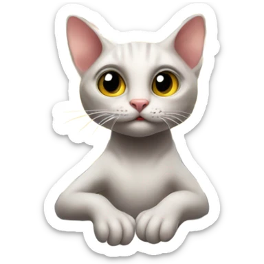 Hairless cat playing a slot machine  sticker