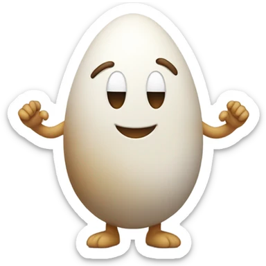 Little egg man throws his hands in the air going wild sticker
