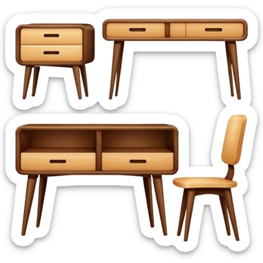 fancy modern wooden furniture set sticker