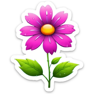 thunder and flower sticker