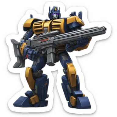 Transformers with big gun sticker
