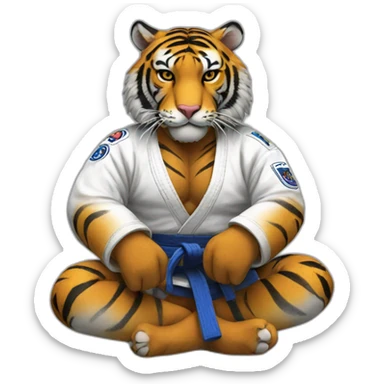 BJJ seated guard  Tiger  sticker