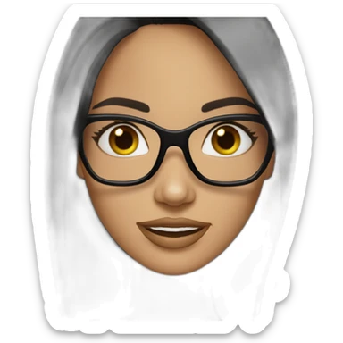 angelina golie avec les lunettes avec des long cheveux noirs lisse sticker