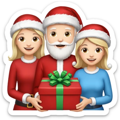 Family Christmas  3 woman’s 2 mans white people  sticker