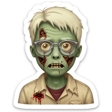 Zombie with glasses more visible glasses, some difference between zombie and glasses  sticker