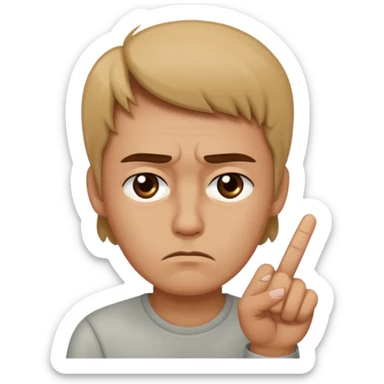 Sad face WITH A middle FINGER sticker