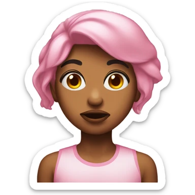 Pink in love pout face sticker