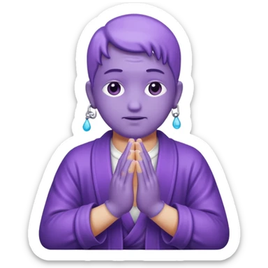 soapy purple hands praying ohm sticker