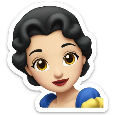 Disney Snow White sitting in front of a christmas tree sticker