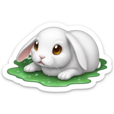 wet died rabbit sticker
