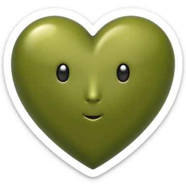 Olive green heart sticker