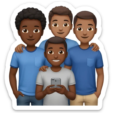  group of young black guy family members chilling  sticker