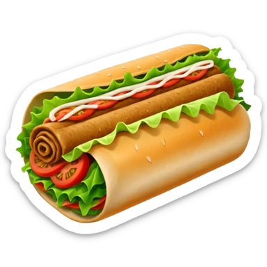 doner roll with lettuce and tomato sticker