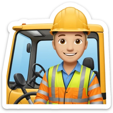 Scaffolder driving lorry after passing driving test sticker