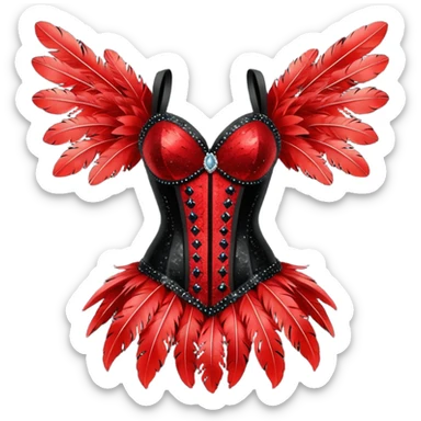 burlesque costume sticker