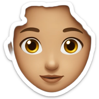 Girl, brown curly long hair, light brown skin, 7 years old, brown round eyes, ballerina costume sticker