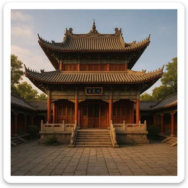 Chinese traditional building that looks a bit like a temple sticker