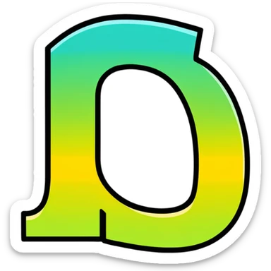 Colorful Gradient Alphabetical Letter “D” sticker