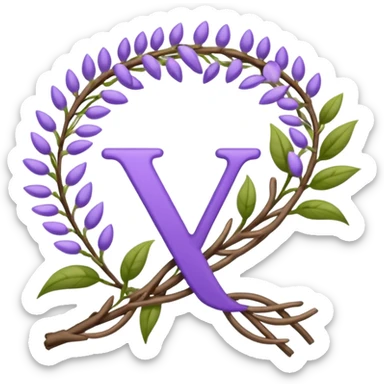 check mark made out of wisteria vine sticker