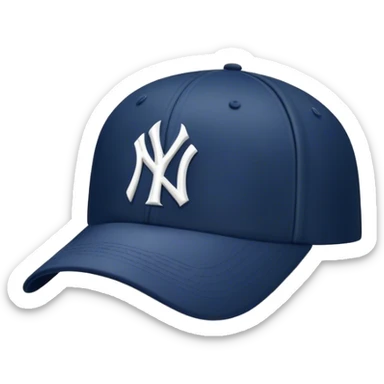 Navy blue Yankees baseball cap sticker