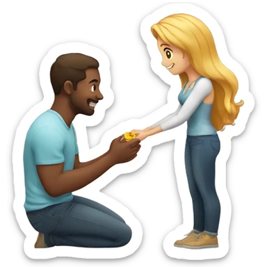 A man proposes to a girl sticker