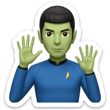 Spock with the Vulcan salute with Starfleet blue uniform (Star Trek) sticker