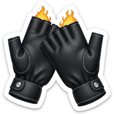 A pair of Black fingerless gloves sticker