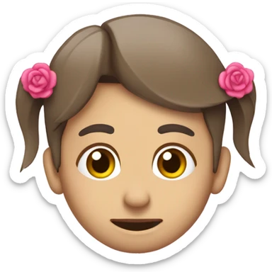 Cara relajada con un lazo rosa en la cabeza  sticker